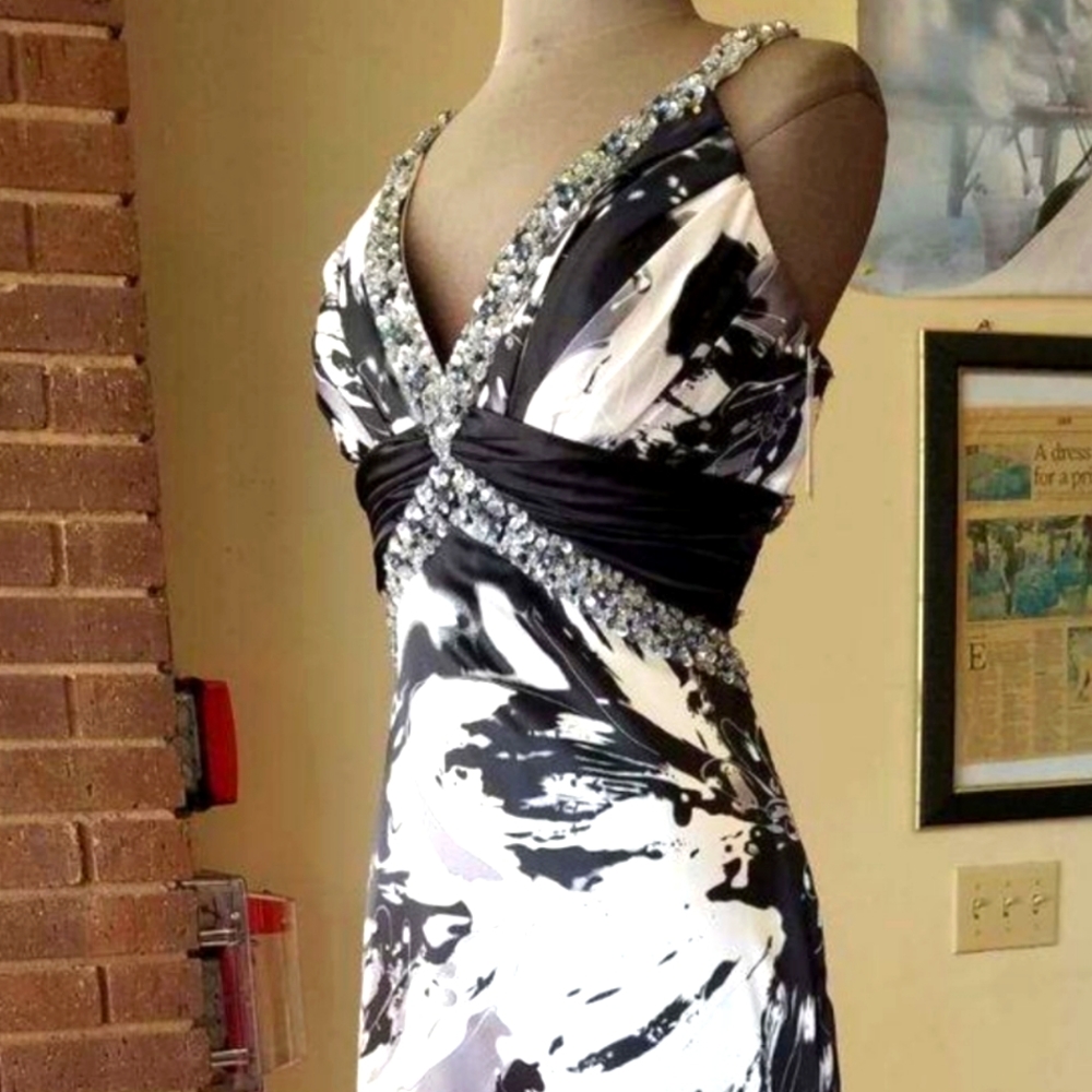 Morí Lee Black and white Dress (size 10)